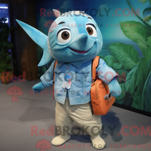 Cyan tun maskot kostume...