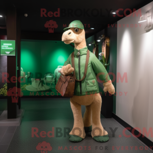 Grøn Camel maskot kostume...
