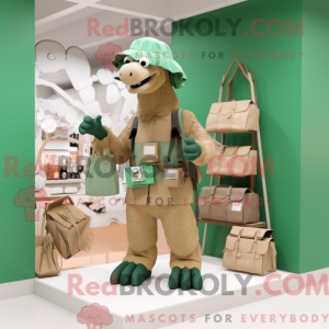 Green Camel mascot costume...