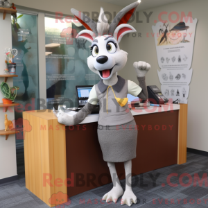 Gray Gazelle mascot costume...