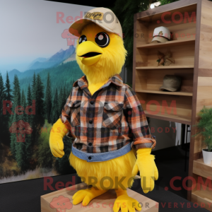 Gul kragemaskotkostumefigur...