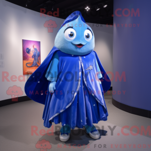 Blå tun maskot kostume...