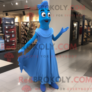 Blå Aglet-maskotdraktfigur...