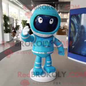 Cyan Astronaut mask drakt...
