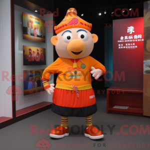 Mandarin maskot kostume...