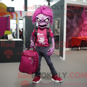 Máscara de zumbi magenta...