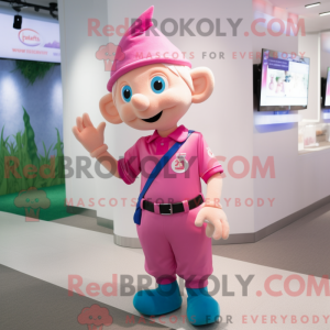 Roze Elf-mascottekostuum...