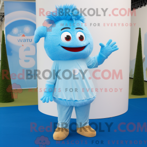 Sky Blue Pho mascot costume...