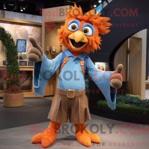Orange Harpy maskot kostume...