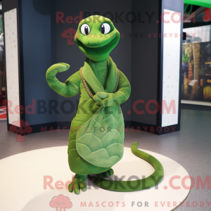 Olive Snake-mascottekostuum...