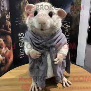 Sølv marsvin maskot kostyme...