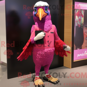 Magenta hakkespett maskot...