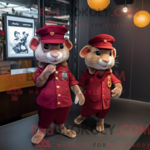 Maroon Rat-mascottekostuum...