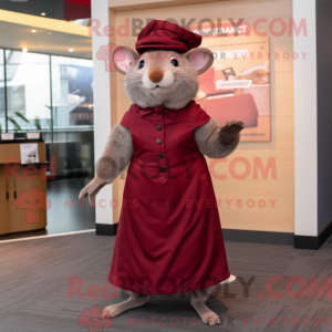 Maroon Rat-mascottekostuum...