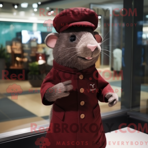 Maroon Rat maskotdraktfigur...