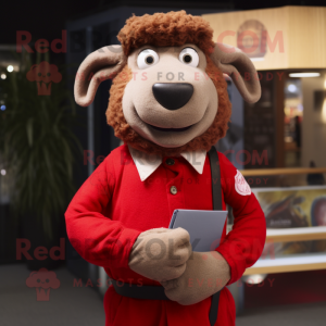 Red Suffolk Sheep maskot...