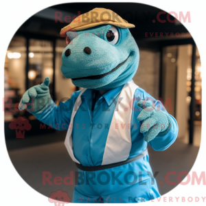 Cyan Komodo Dragon mascot...