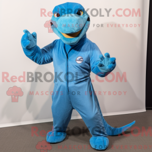 Cyan Komodo Dragon mascot...