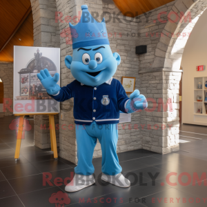 Blaues Maskottchenkostüm...