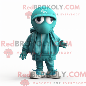 Teal Petanque Ball mascot...