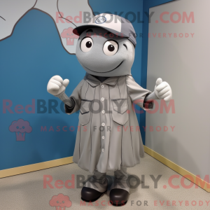 Gray Baseball Ball mascot...