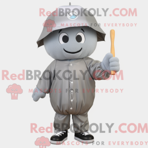 Gray Baseball Ball mascot...