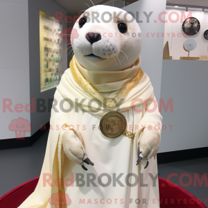 Cream Seal maskotdraktfigur...