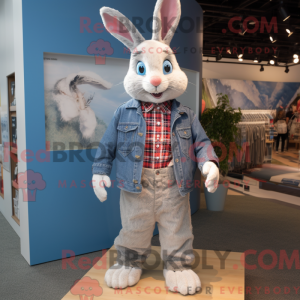 Sølv kanin maskot kostume...