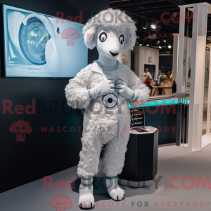 Sølv sau maskot drakt...