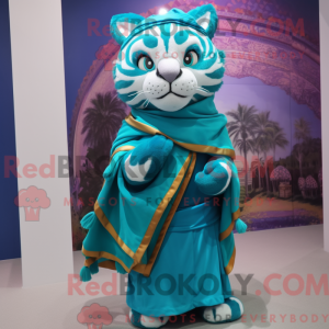 Turquoise Tiger mascot...