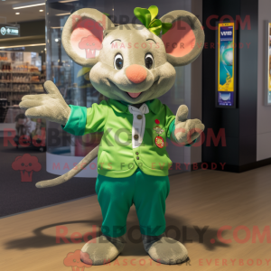 Grøn mus maskot kostume...