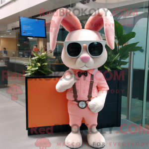 Peach Rabbit Maskottchen...
