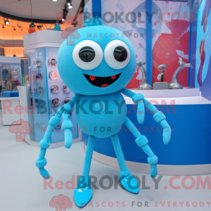 Sky Blue Spider maskot...