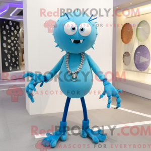 Sky Blue Spider maskot...