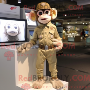 Mascotte de singe beige...
