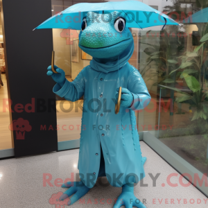 Postava maskota Cyan Lizard...