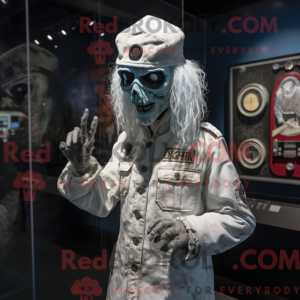 Hvid Zombie maskot kostume...
