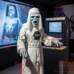 Hvid Zombie maskot kostume...