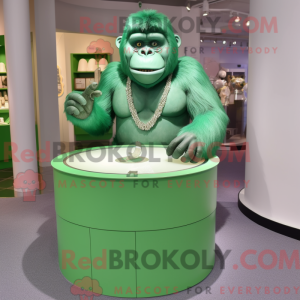 Grøn Gorilla maskot kostume...