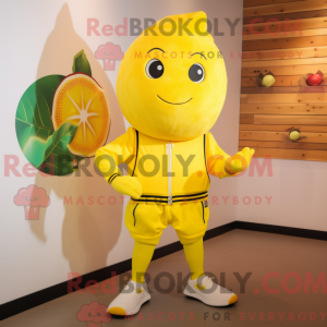 Gul citron maskot kostume...