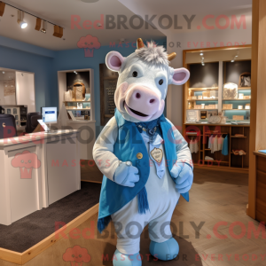 Blue Hereford Cow maskot...