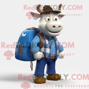 Blue Hereford Cow mascot...