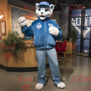 Blå Puma maskot drakt...