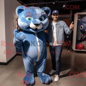 Máscara Puma Azul com...