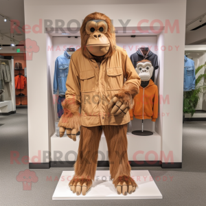 Tan orangutang maskot drakt...