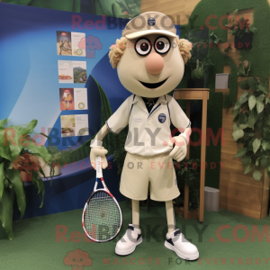 Beige tennisracket...
