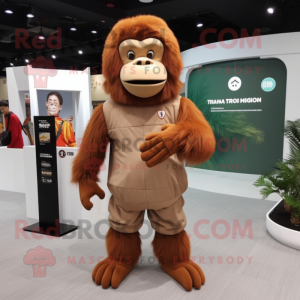 Tan orangutang maskot drakt...