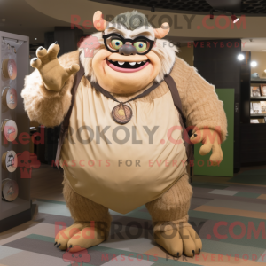 Tan Ogre mascottekostuum...