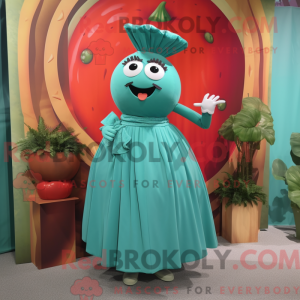 Teal Tomato-mascottekostuum...