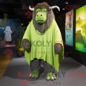 Lime Green Bison mascotte...